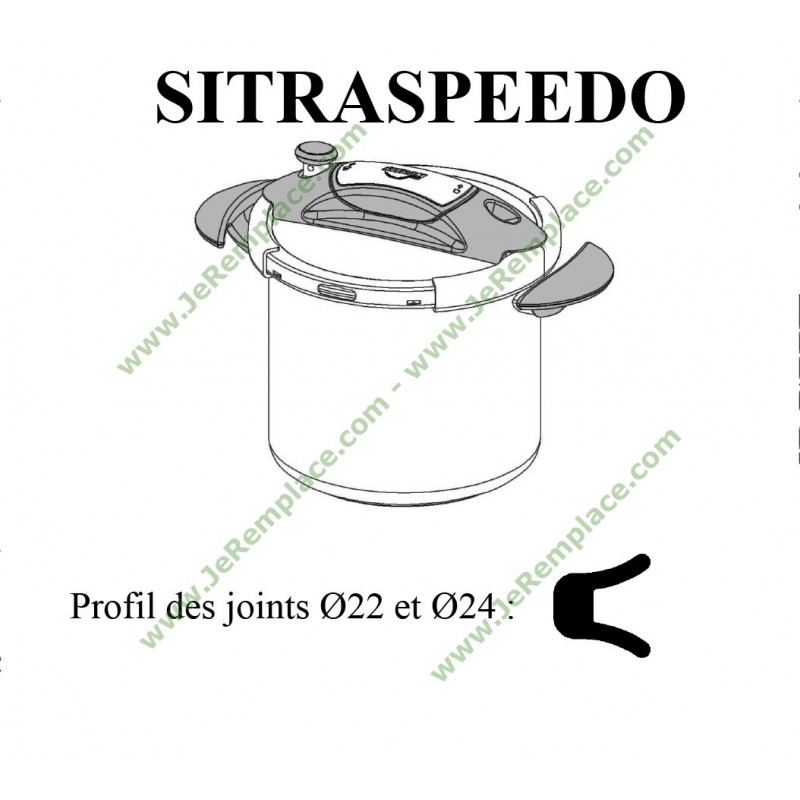 Accessoire autocuiseur Sitram Joint speedo 4/6/8/10 litres pour autocuiseur