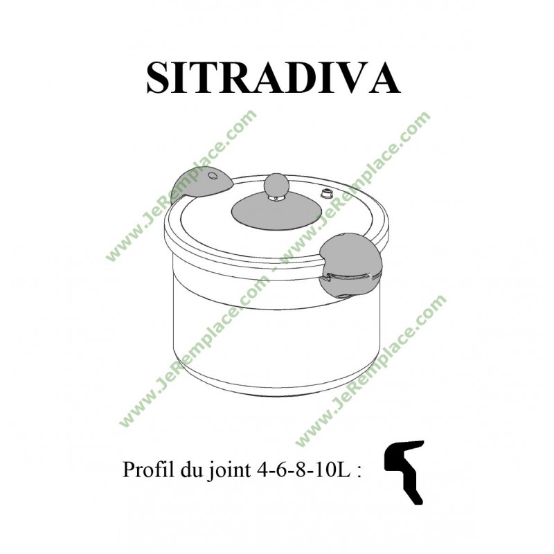Joint Sitram autocuiseur 4-6-8-10-13 litres Sitra Squadra 