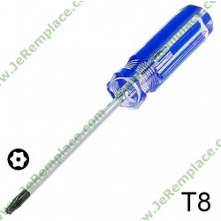 Tournevis TORX T8 Percé Longueur total 130 Longueur tige métallique 72