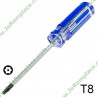 Tournevis TORX T8 Longueur total 130 Longueur tige métallique 72